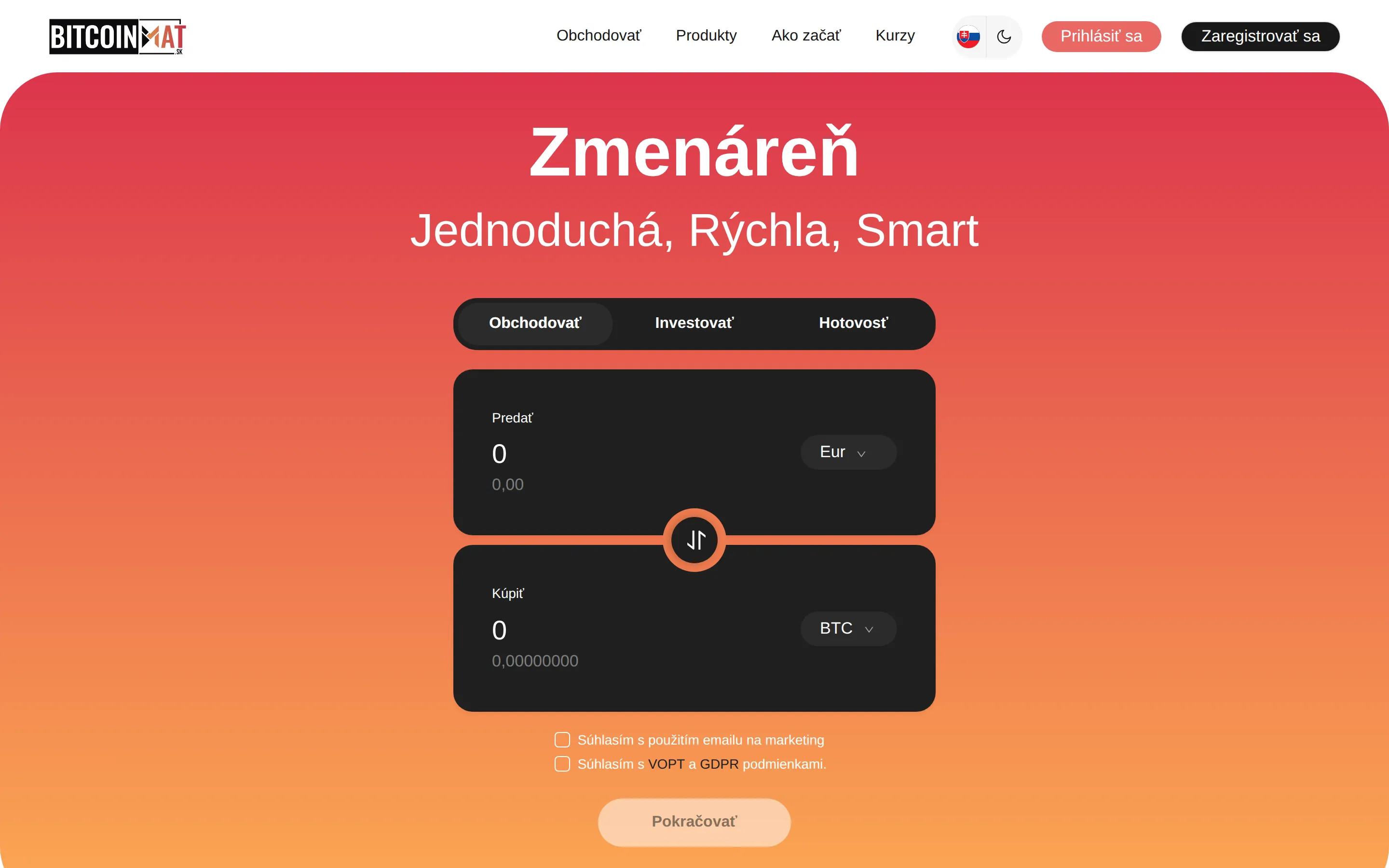 Zmenáreň kryptomien Bitcoinzmenaren.sk